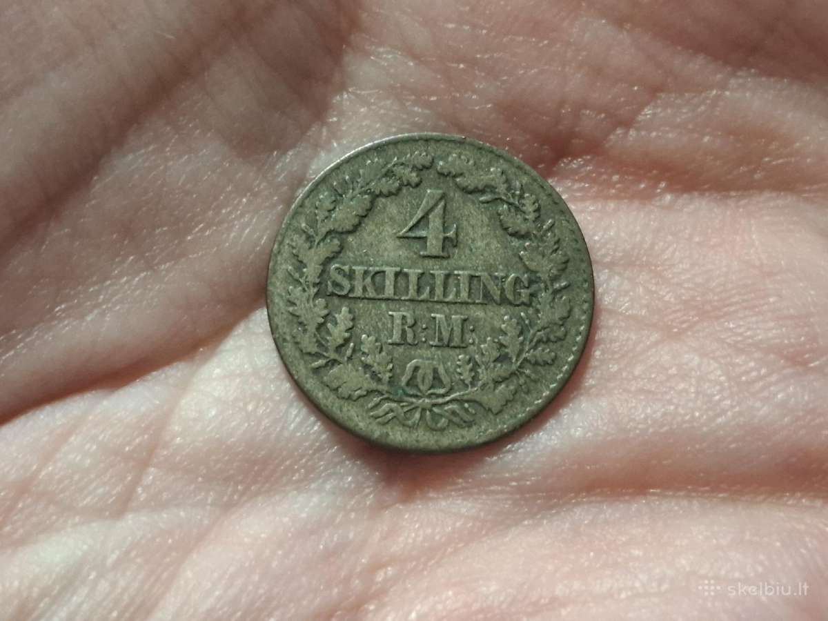 Danija 4 skilling 1856 sidabras