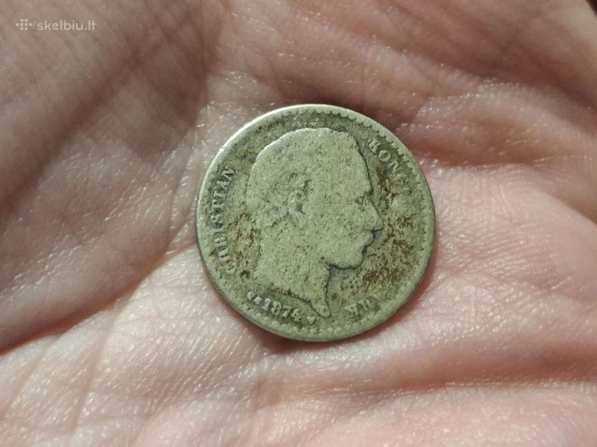 Danija 25 erės 1874 sidabras - nuotraukos Nr. 2