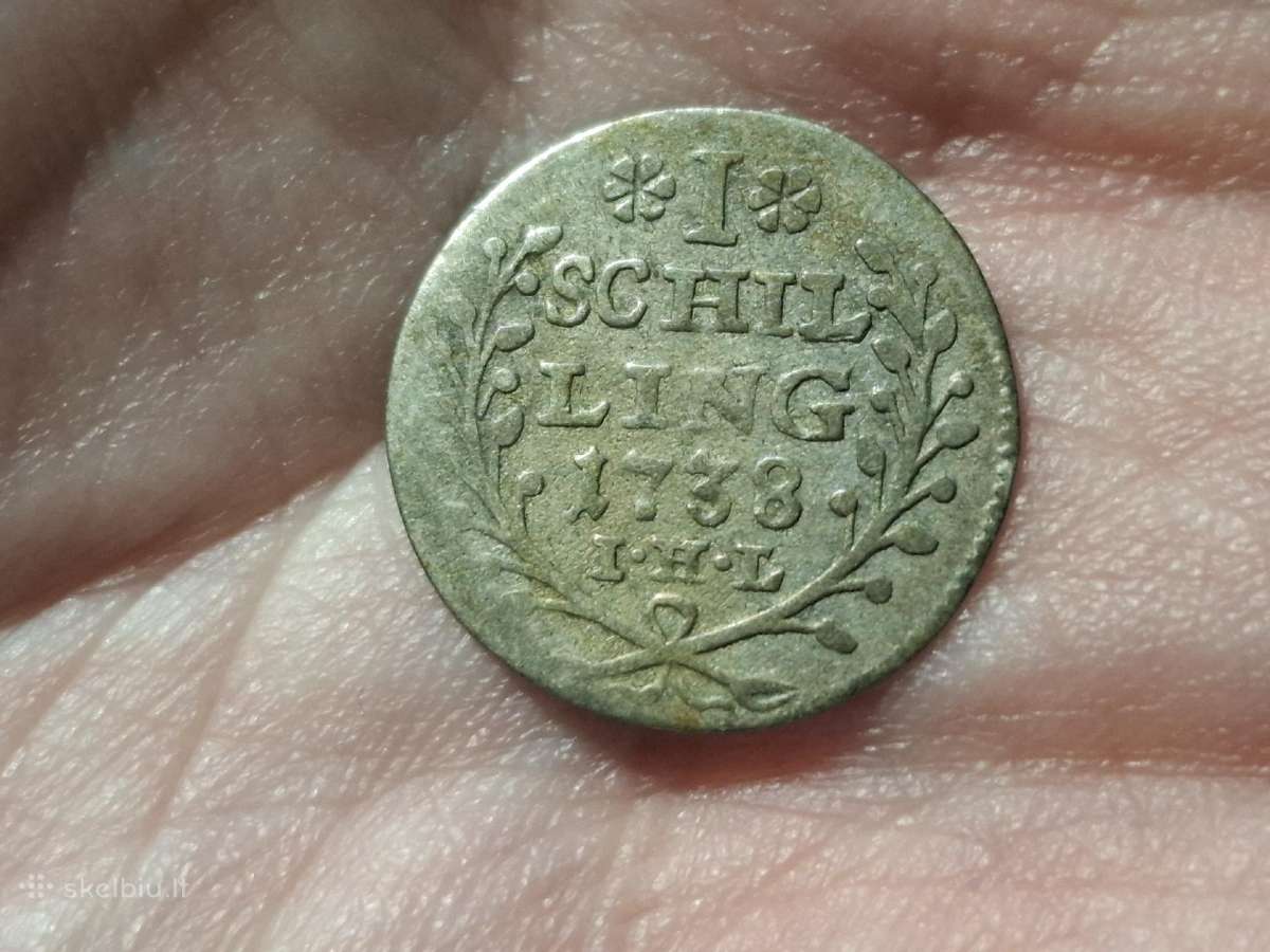 Hamburgas 1 šilingas 1738 sidabras