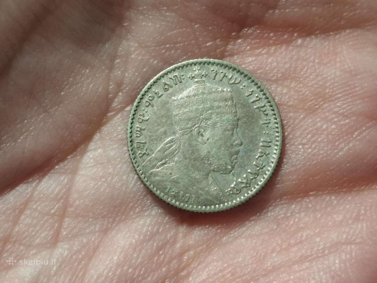 Etiopija 1 geršas 1897 sidabras - nuotraukos Nr. 2