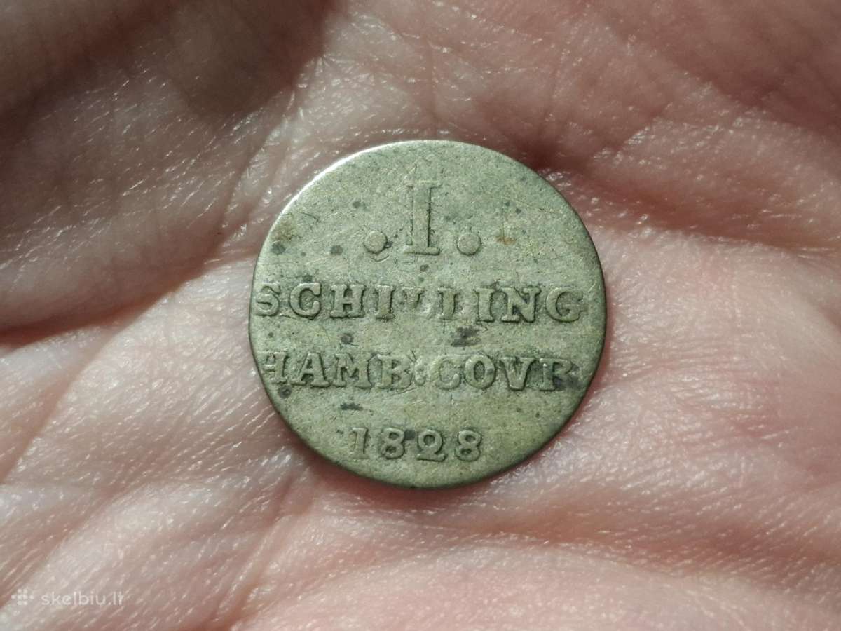 Hamburg 1 schilling 1828 sidabras