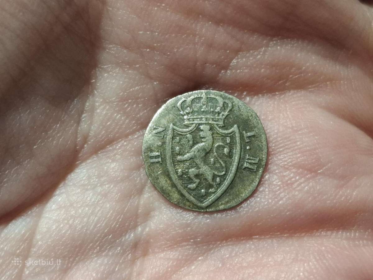 Nassau 1 kreuzer 1823 sidabras - nuotraukos Nr. 2