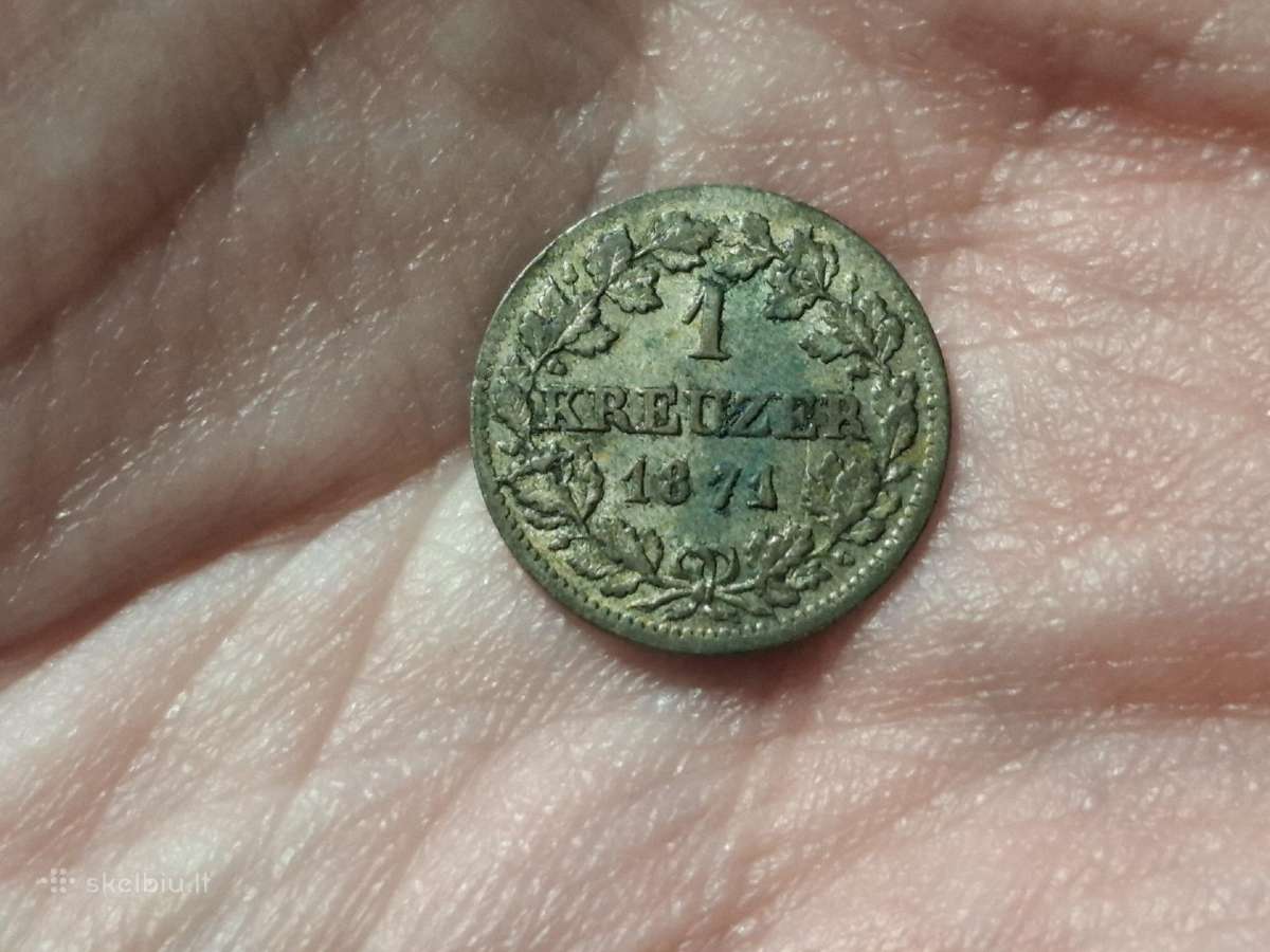 Bavarija 1 kreuzer 1871 sidabras
