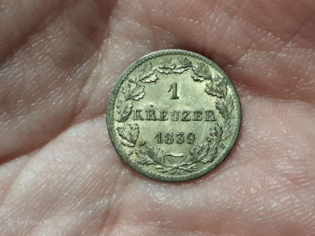 Hessen 1 kreuzer 1839 sidabras