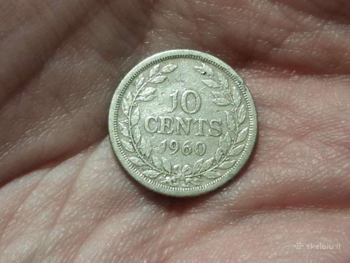 Liberija 10 centų 1960 sidabras
