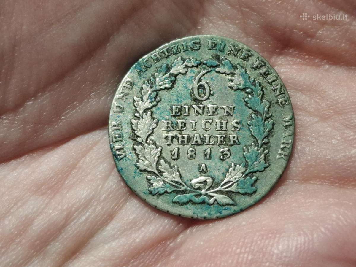 Prūsija 1/6 talerio 1813 sidabras