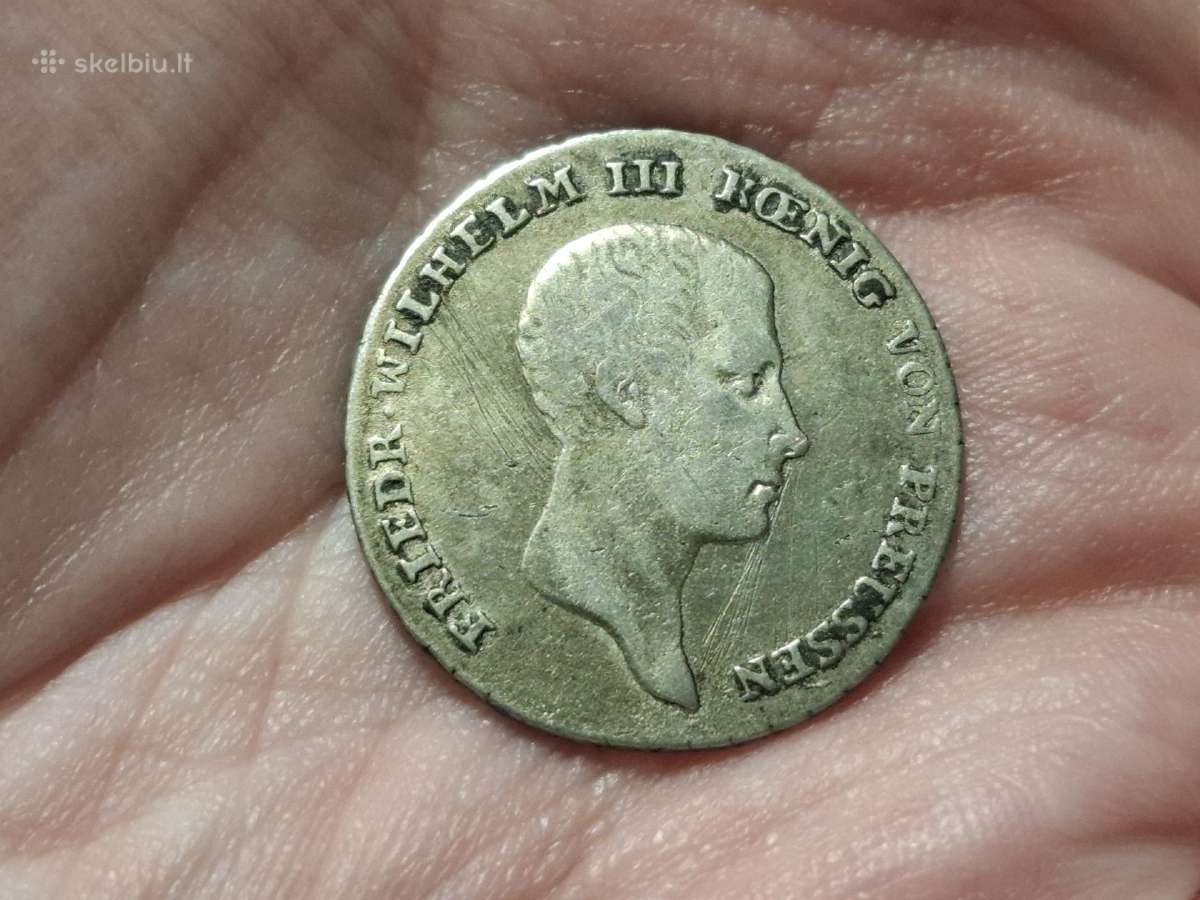 Prūsija 1/6 talerio 1813 sidabras - nuotraukos Nr. 2
