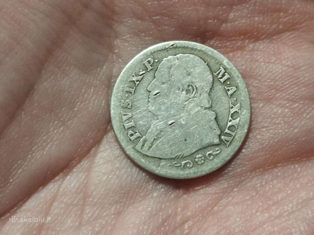 Vatikanas 10 soldi 1869 sidabras - nuotraukos Nr. 2