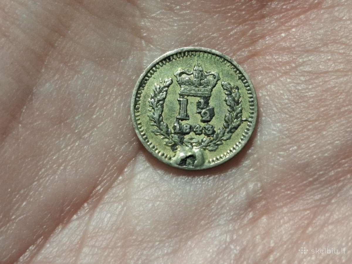 UK 1 1/2 penco 1843 sidabras