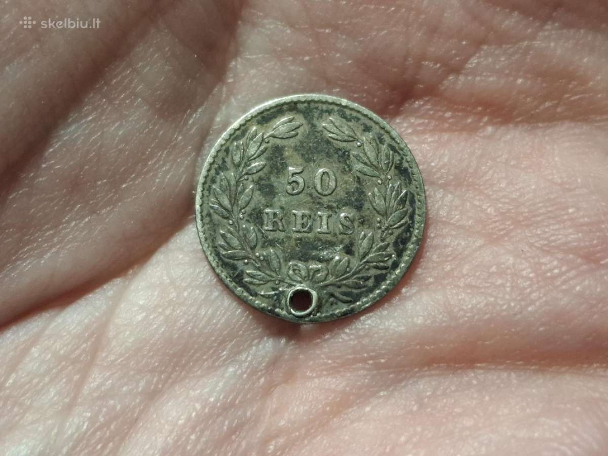 Portugalija 50 reis 1863 sidabras