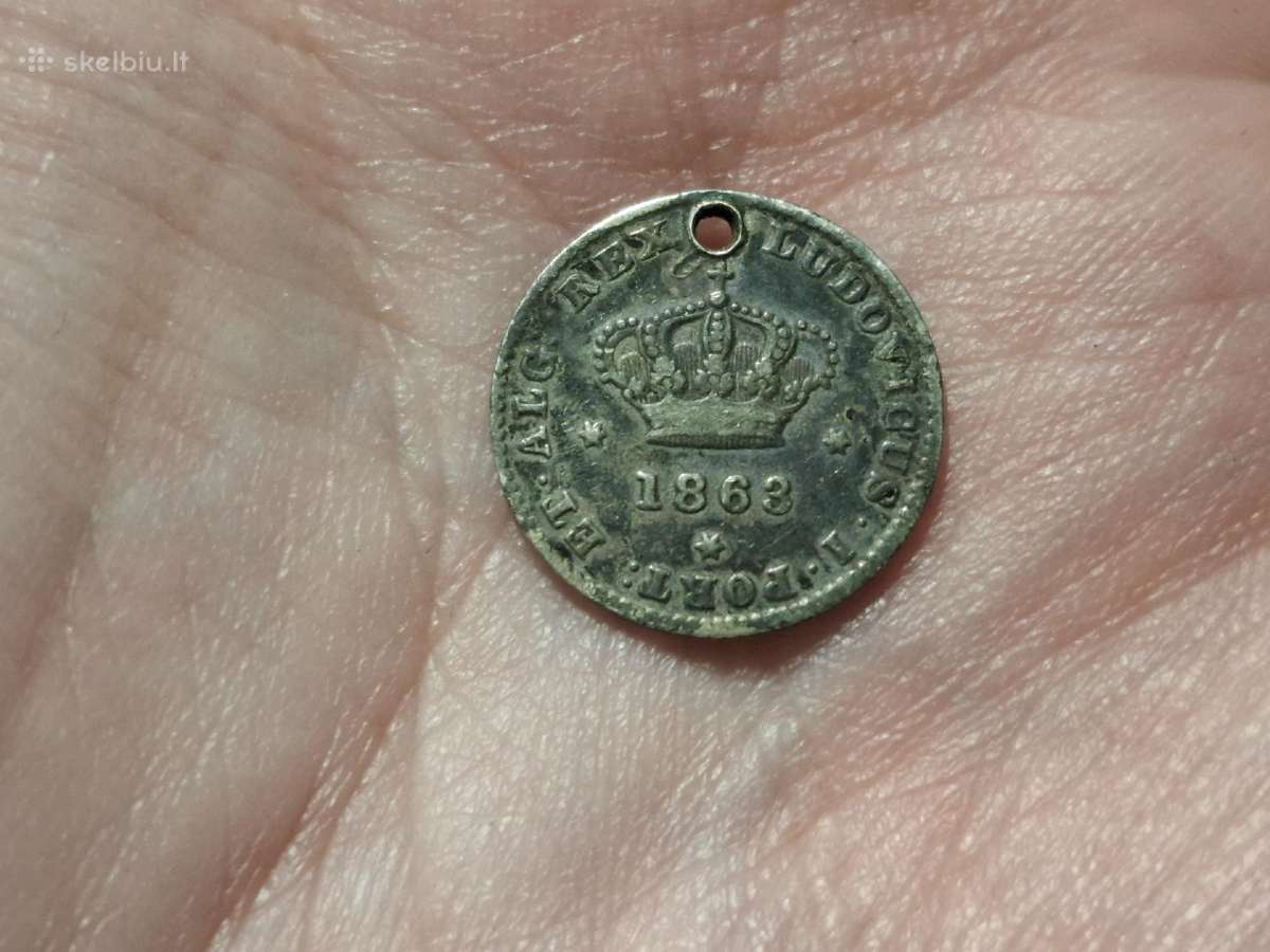 Portugalija 50 reis 1863 sidabras - nuotraukos Nr. 2