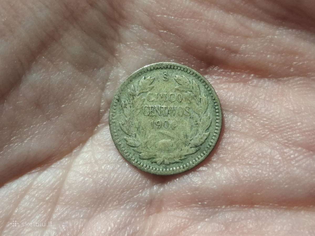 Čilė 5 sentavai 1904 sidabras