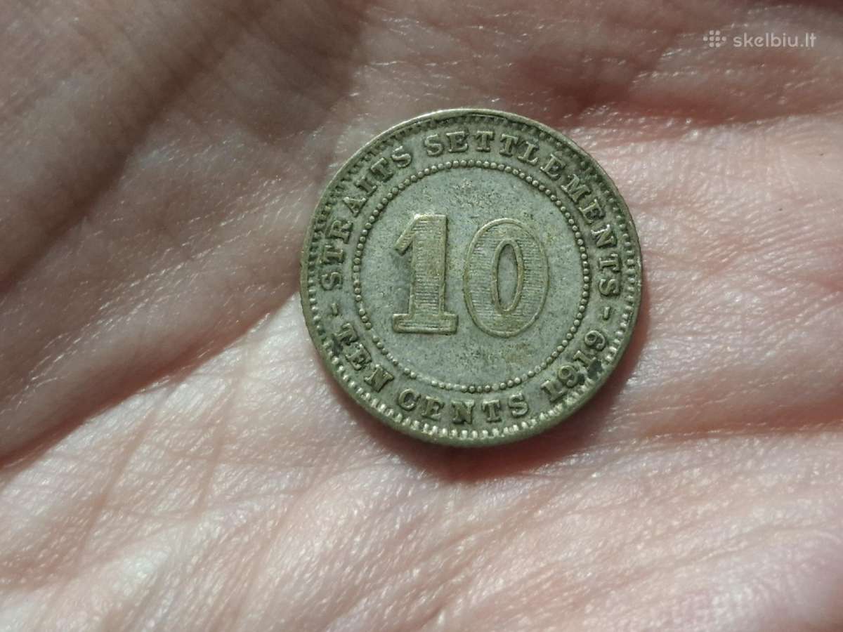 Sąsiaurio gyvenvietės 10 centų 1919 sidabras