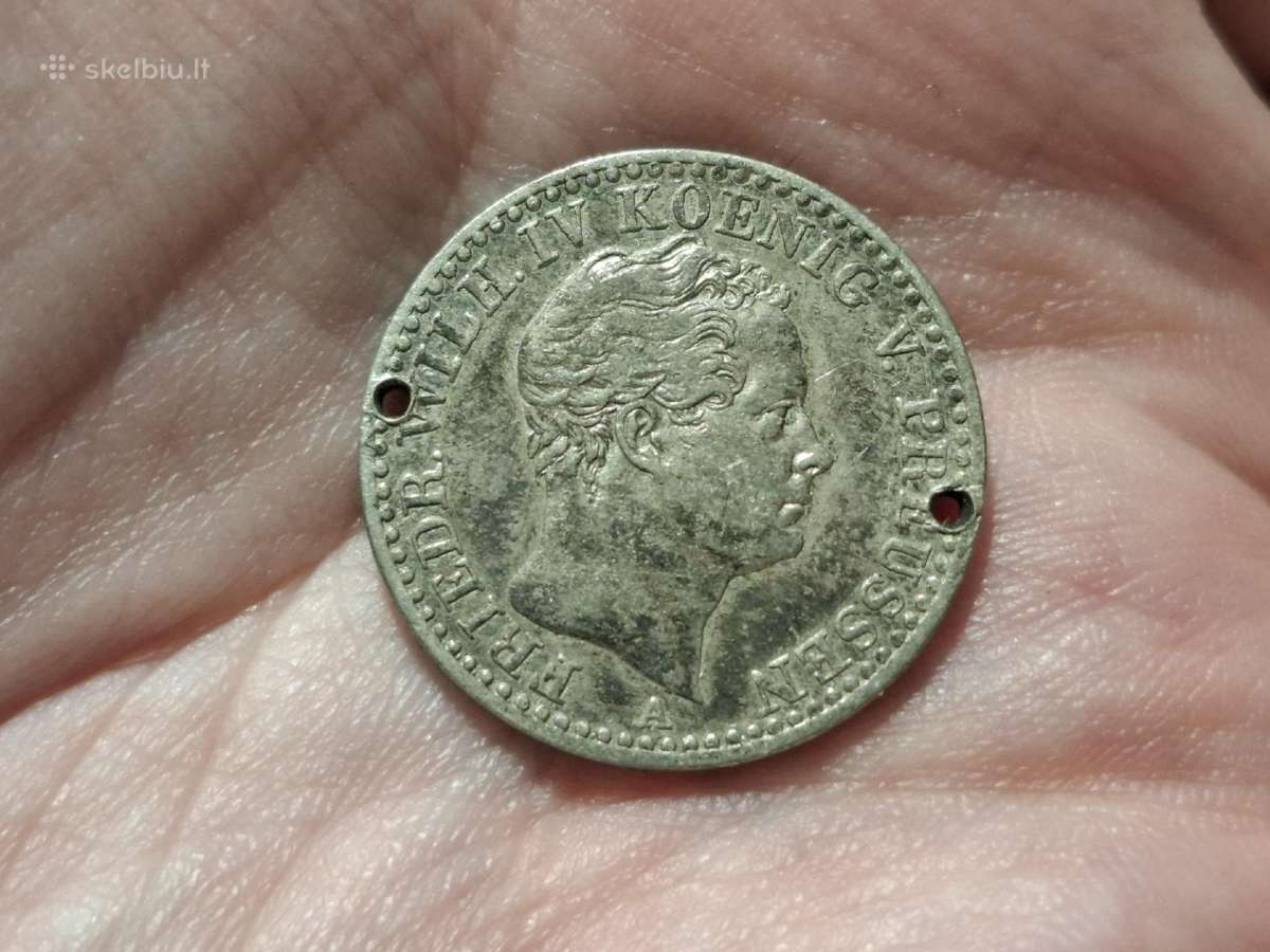 Prūsija 1/6 talerio 1843 sidabras - nuotraukos Nr. 2