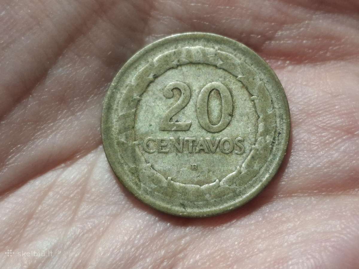 Kolumbija 20 sentavų 1945 sidabras