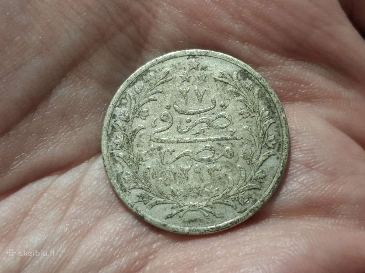 Egiptas 5 kiršai 1907 sidabras