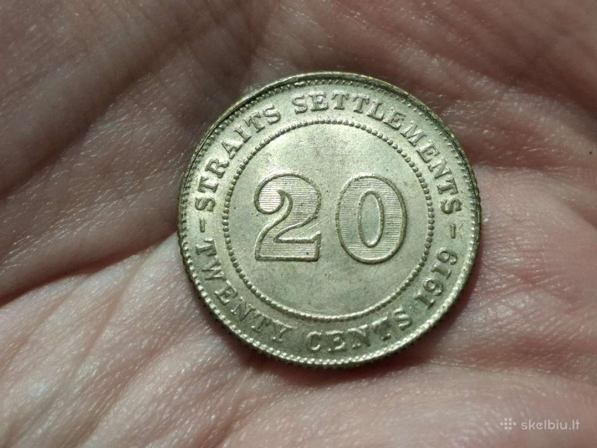 Sąsiaurio gyvenvietės 20 centų 1919 sidabras
