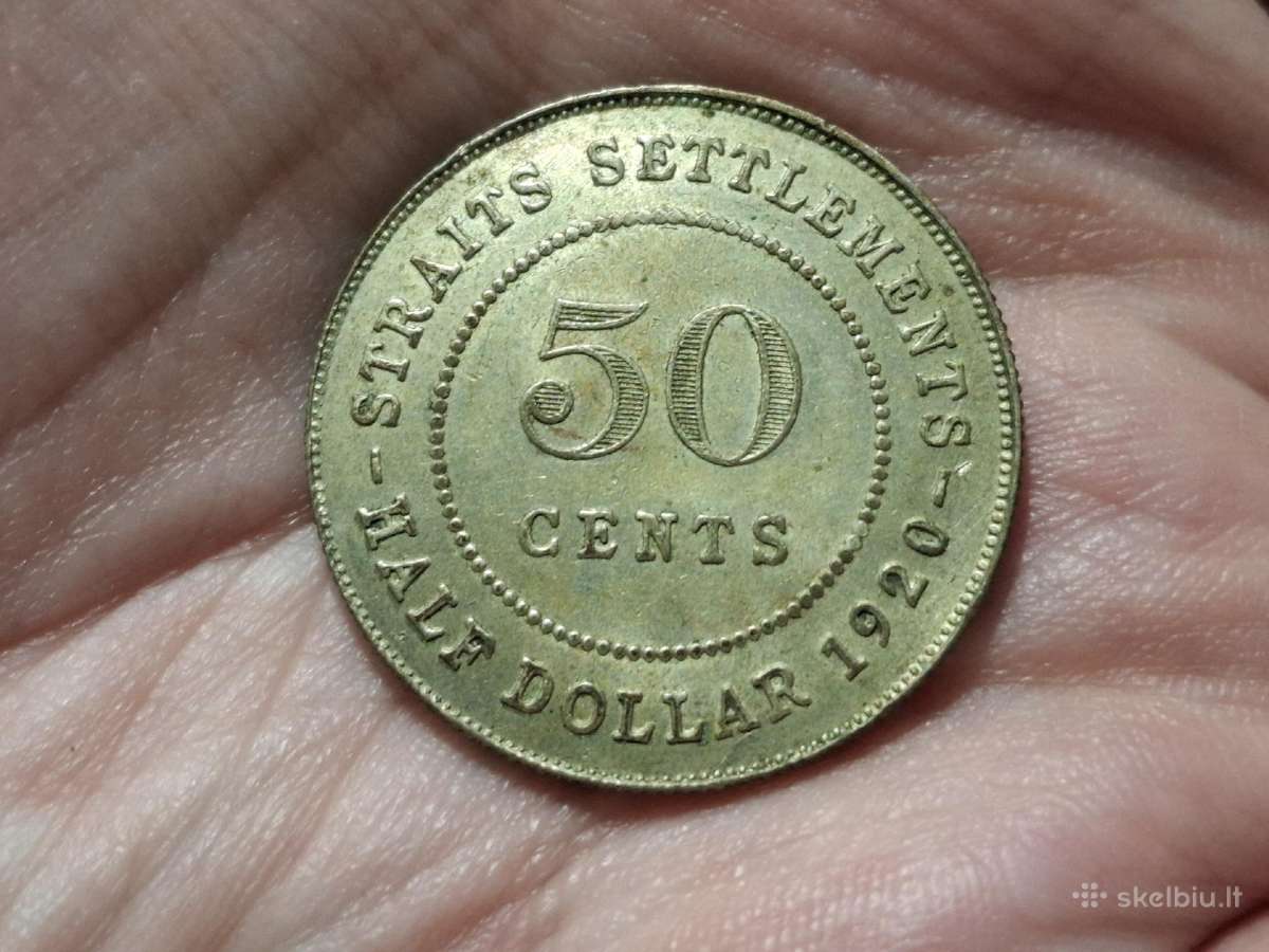 Sąsiaurio gyvenvietės 50 centų 1920 sidabras