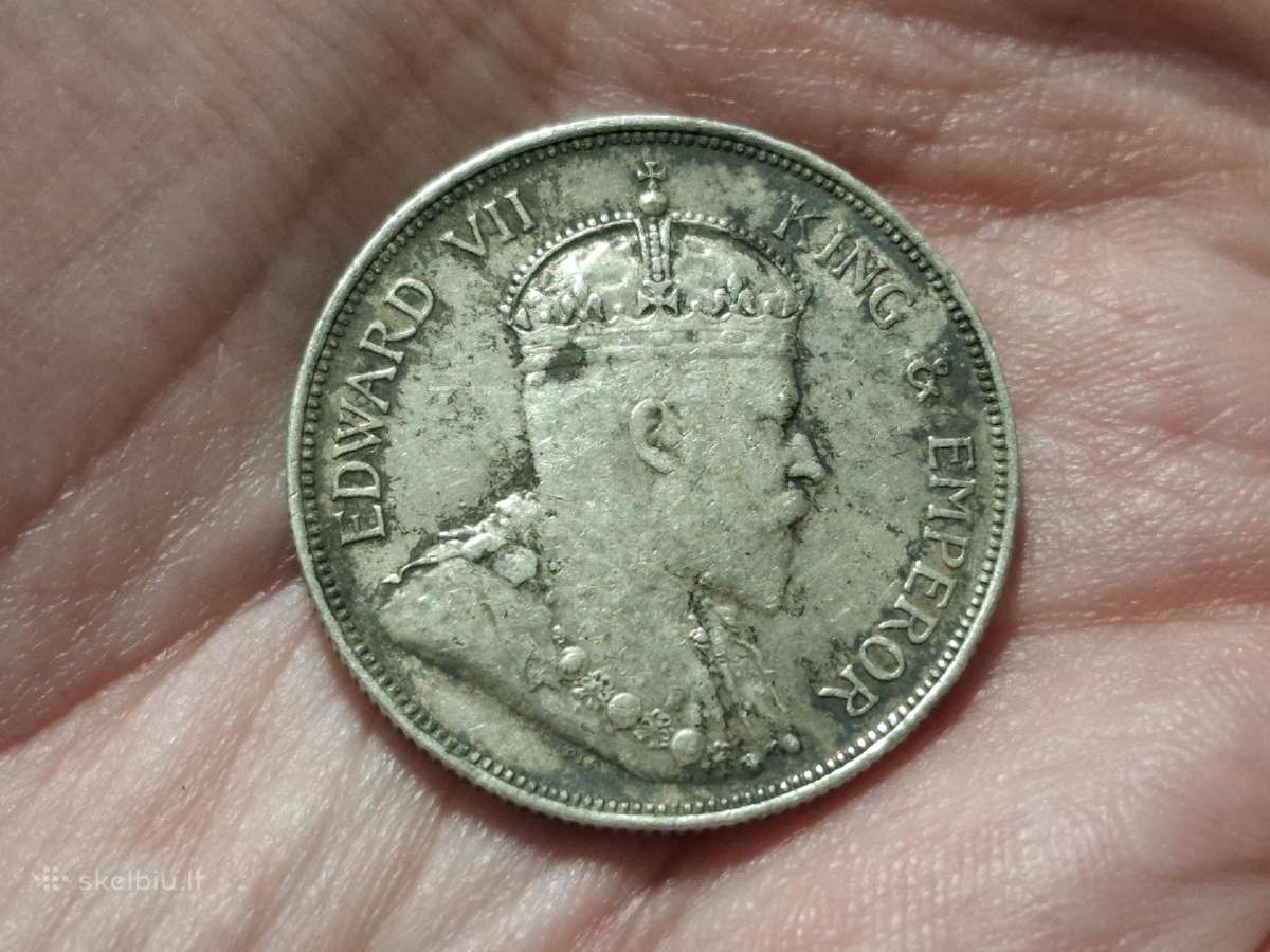 Sąsiaurio gyvenvietės 50 centų 1908 sidabras - nuotraukos Nr. 2