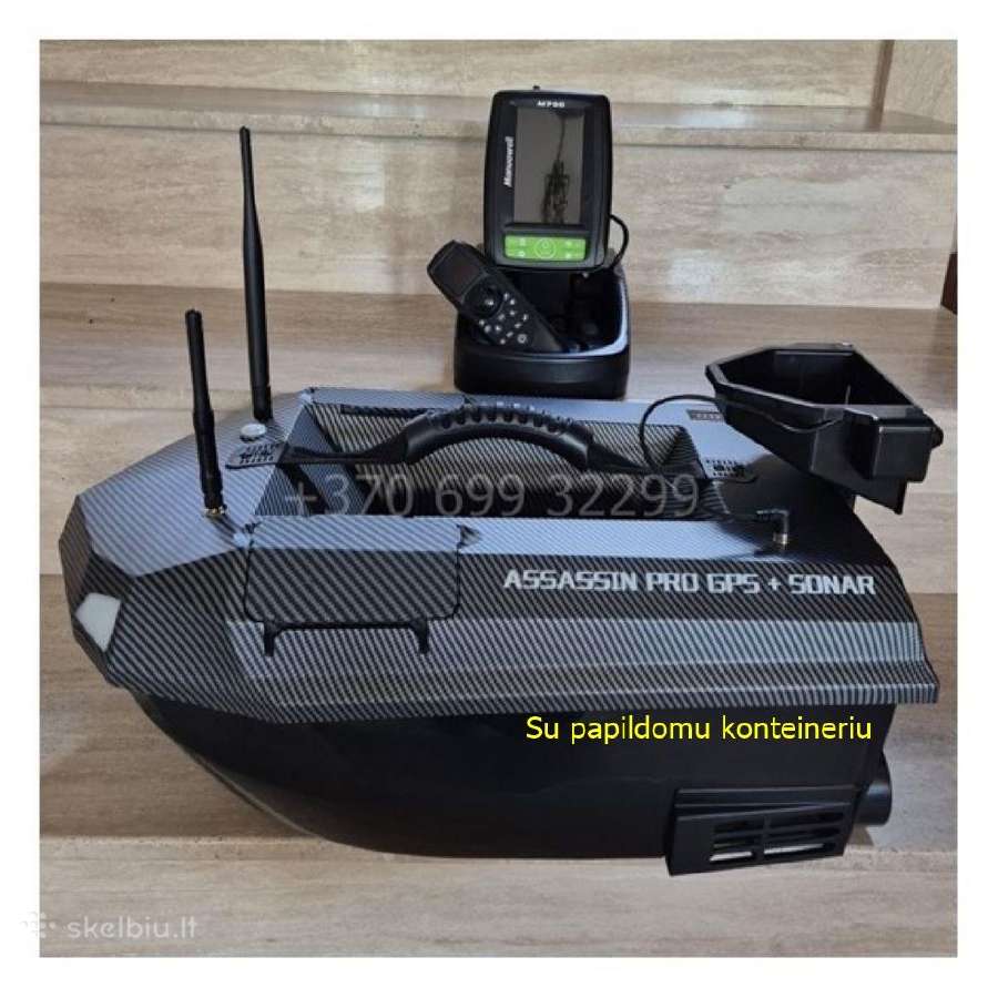 Pašarų laivelis Assassin Pro GPS + Echolotas 300m