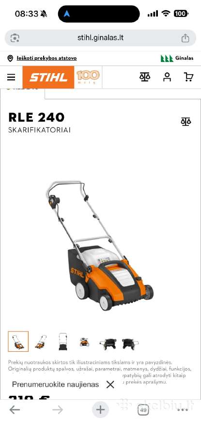 Parduodamas beveik naujas Stihl aeratorius