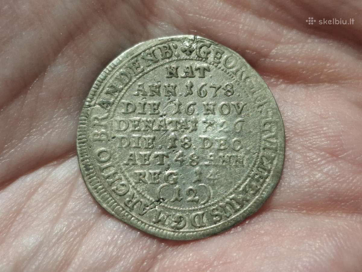 Brandenburg - Bayreuth 1/12 talerio 1726 sidabras