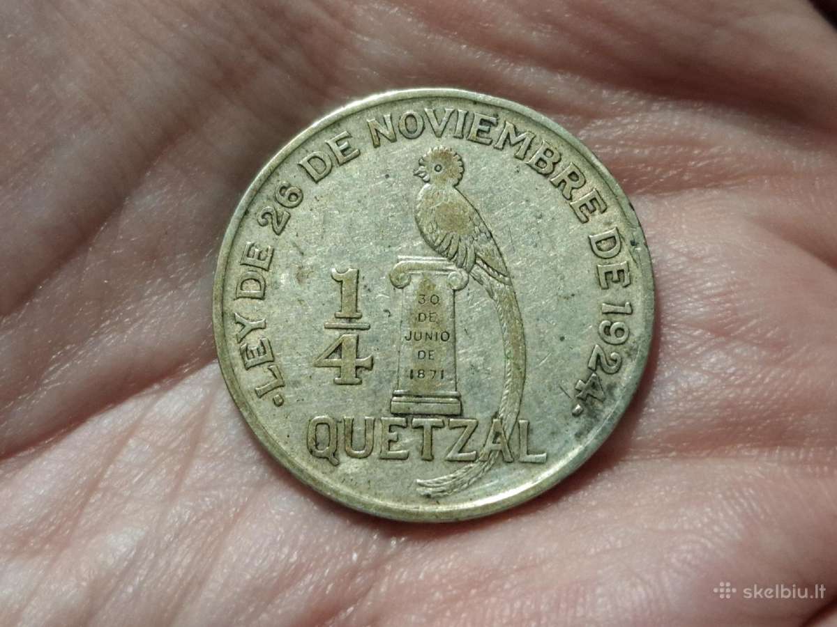 Gvatemala 1/4 quetzal 1926 sidabras