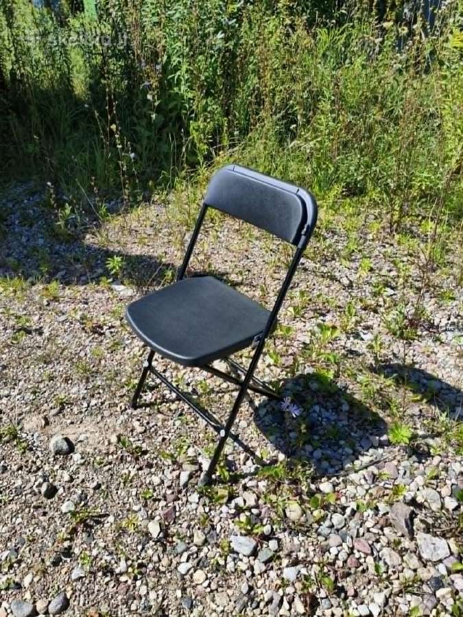 Juoda sulankstoma kėdė - nuotraukos Nr. 2