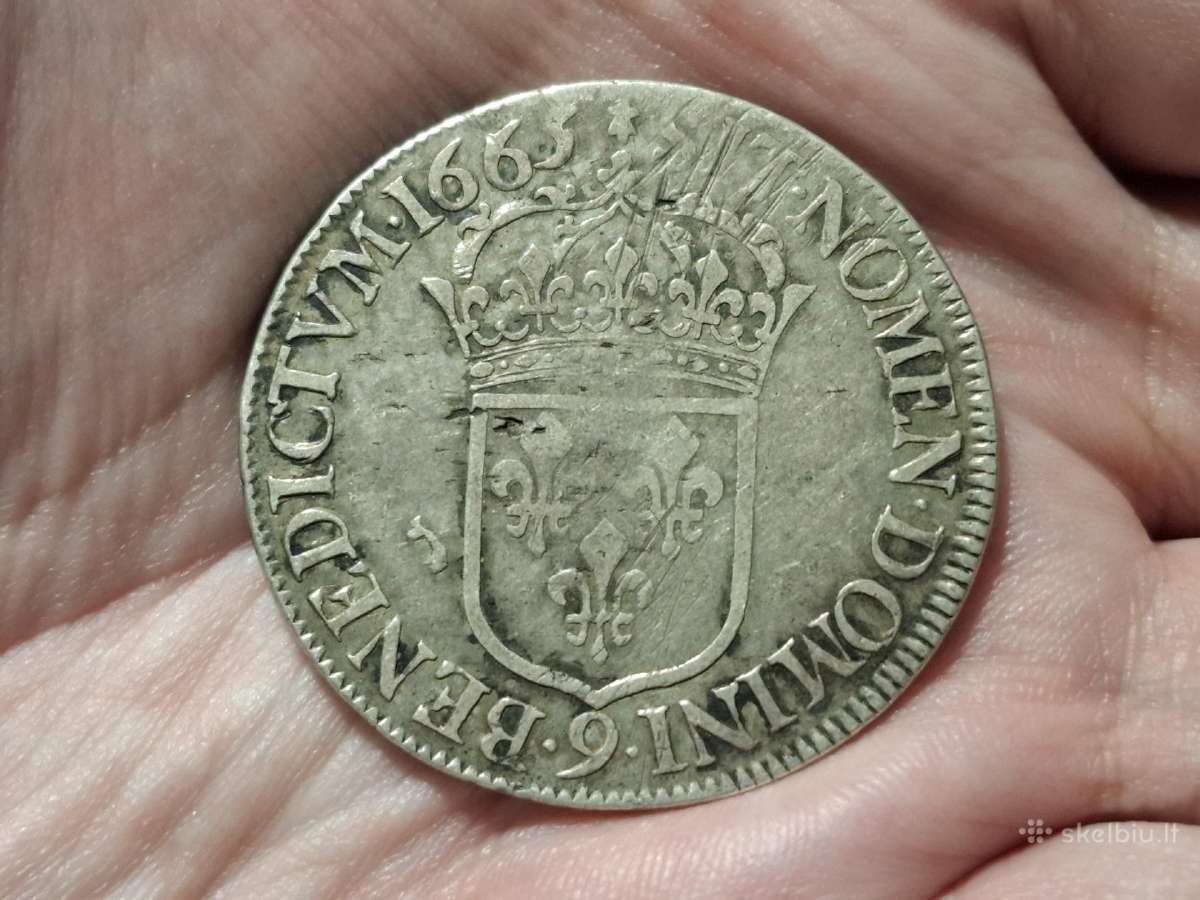 Prancūzija 1 ecu 1665 sidabras