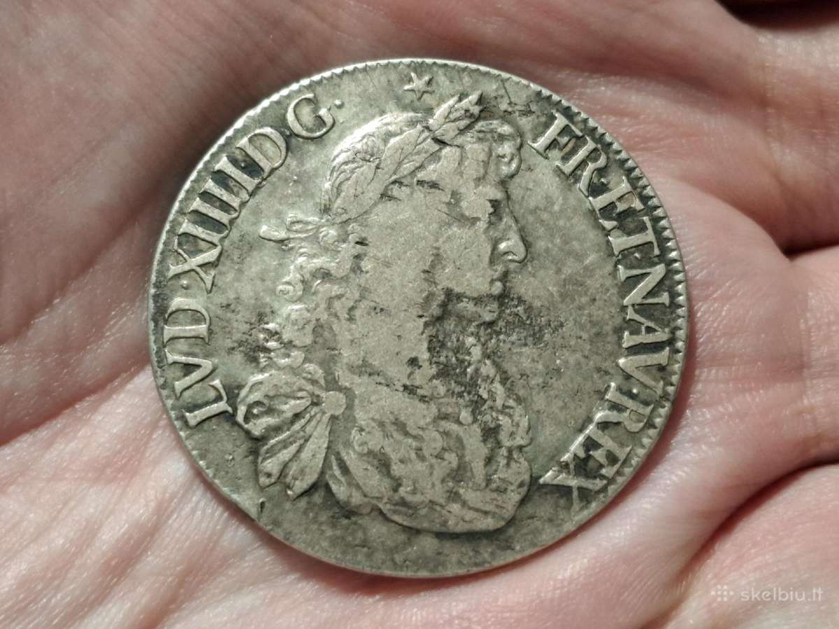 Prancūzija 1 ecu 1665 sidabras - nuotraukos Nr. 2
