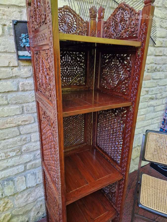 Vintažinė tikmedžio masyvo rankų darbo etažerė - nuotraukos Nr. 31