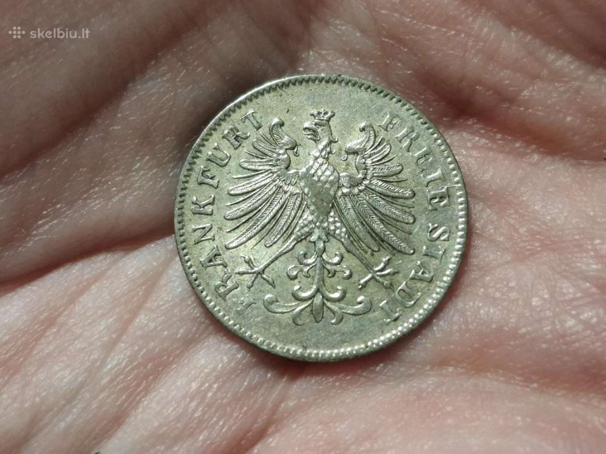 Frankfurt 6 kreuzer 1851 sidabras - nuotraukos Nr. 2
