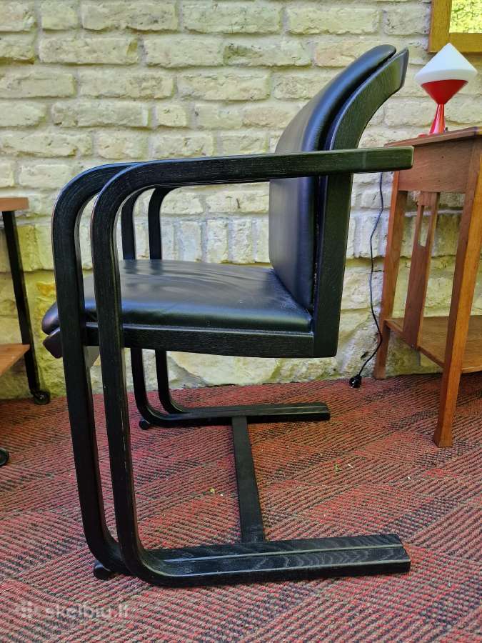 Vintažinė mid century konsolinė odinė darbo kėdė - nuotraukos Nr. 2