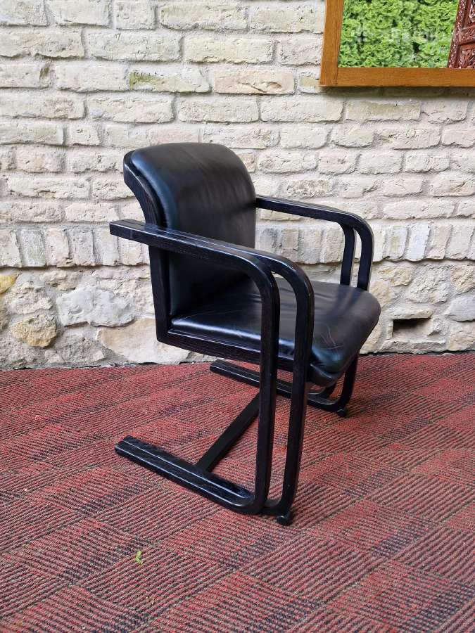 Vintažinė mid century konsolinė odinė darbo kėdė - nuotraukos Nr. 8