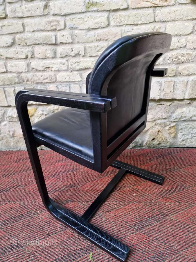 Vintažinė mid century konsolinė odinė darbo kėdė - nuotraukos Nr. 11