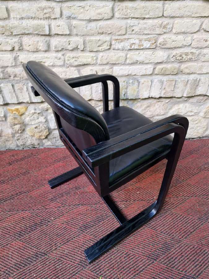 Vintažinė mid century konsolinė odinė darbo kėdė - nuotraukos Nr. 12