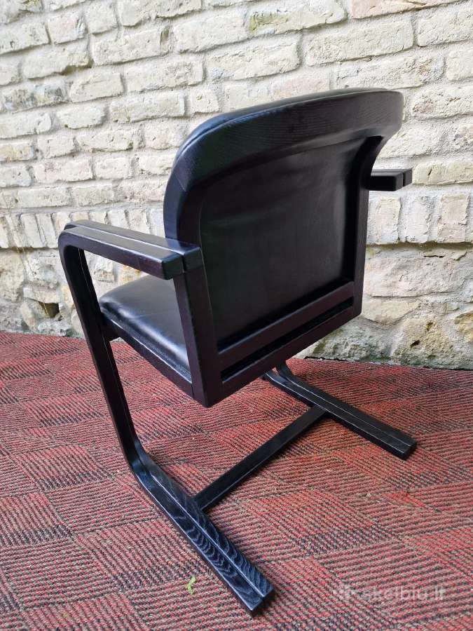 Vintažinė mid century konsolinė odinė darbo kėdė - nuotraukos Nr. 19
