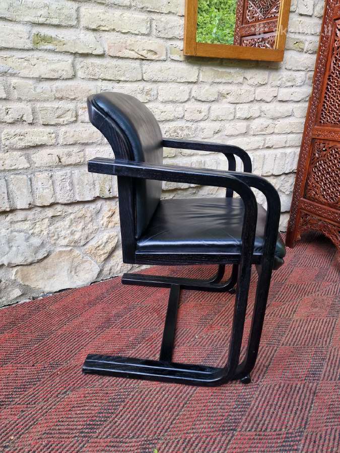 Vintažinė mid century konsolinė odinė darbo kėdė - nuotraukos Nr. 20