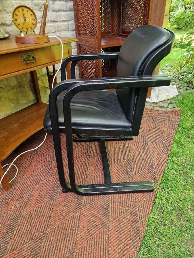 Vintažinė mid century konsolinė odinė darbo kėdė - nuotraukos Nr. 24