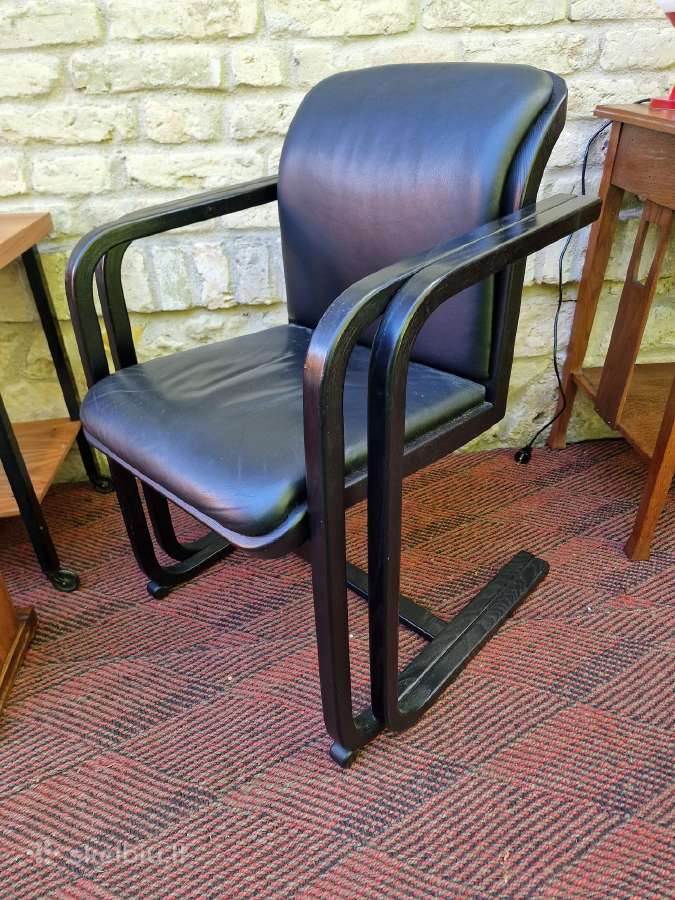 Vintažinė mid century konsolinė odinė darbo kėdė - nuotraukos Nr. 25