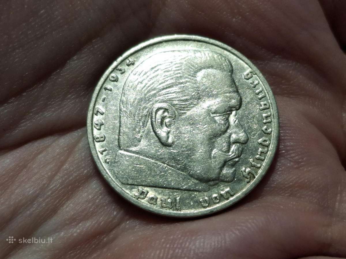 Vokietija 5 mark 1935 G sidabras - nuotraukos Nr. 2