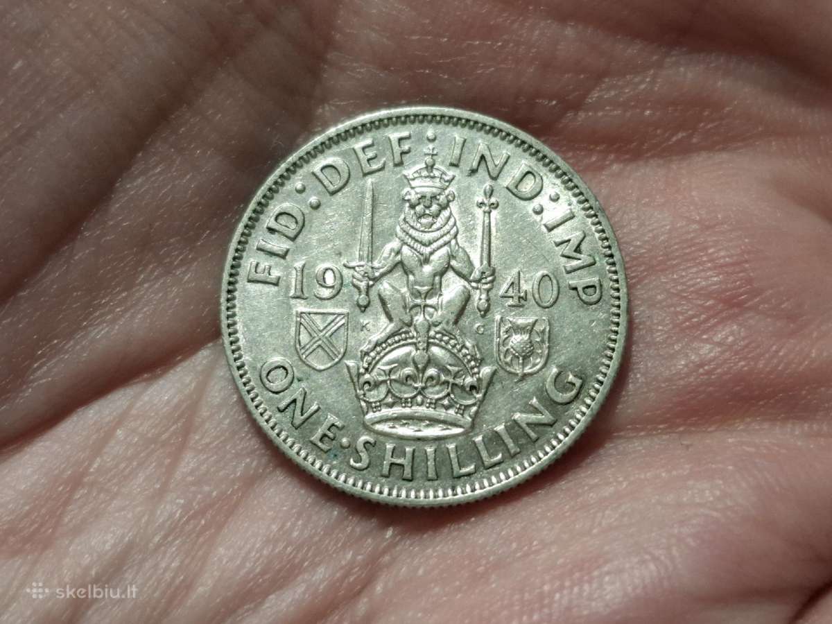 Škotija 1 šilingas 1940 sidabras