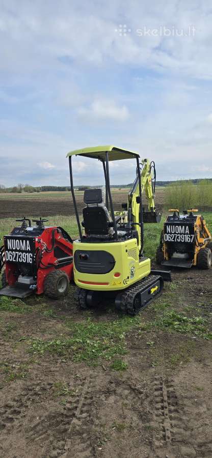 Mini krautuvo (mini bobcat) nuoma Mini technikos
