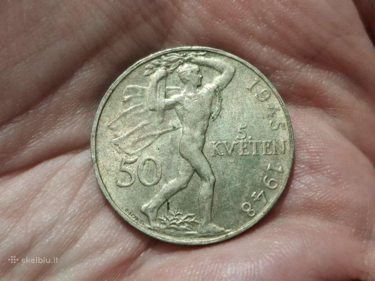 Čekoslovakija 50 kronų 1948 sidabras proginė