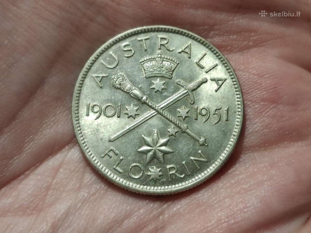 Australija Florinas 1951 sidabras proginė