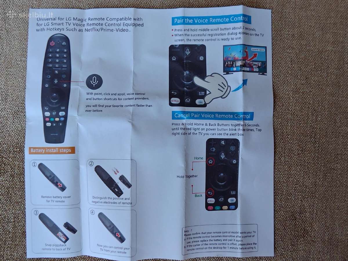 LG smart TV nuotolinio valdymo pultas A02965-142 - nuotraukos Nr. 3