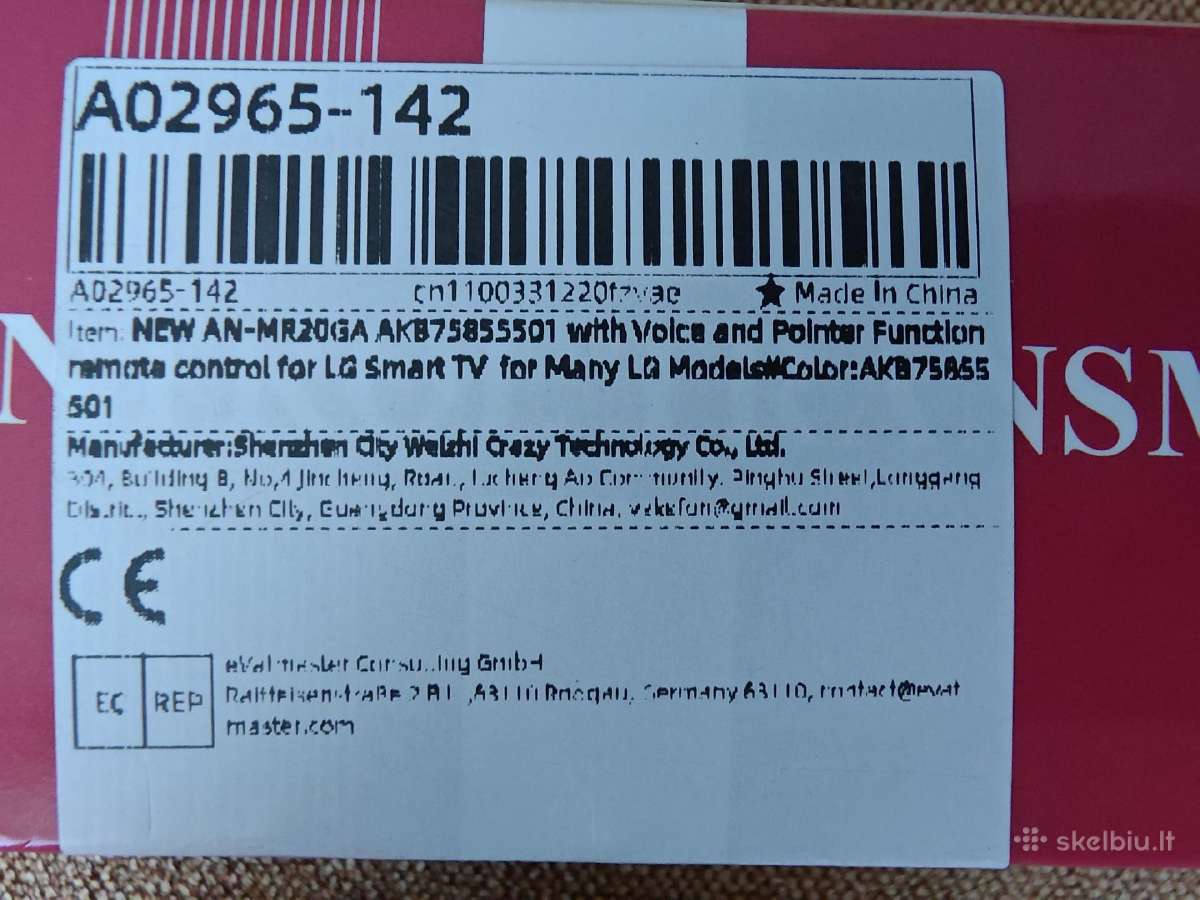 LG smart TV nuotolinio valdymo pultas A02965-142 - nuotraukos Nr. 4