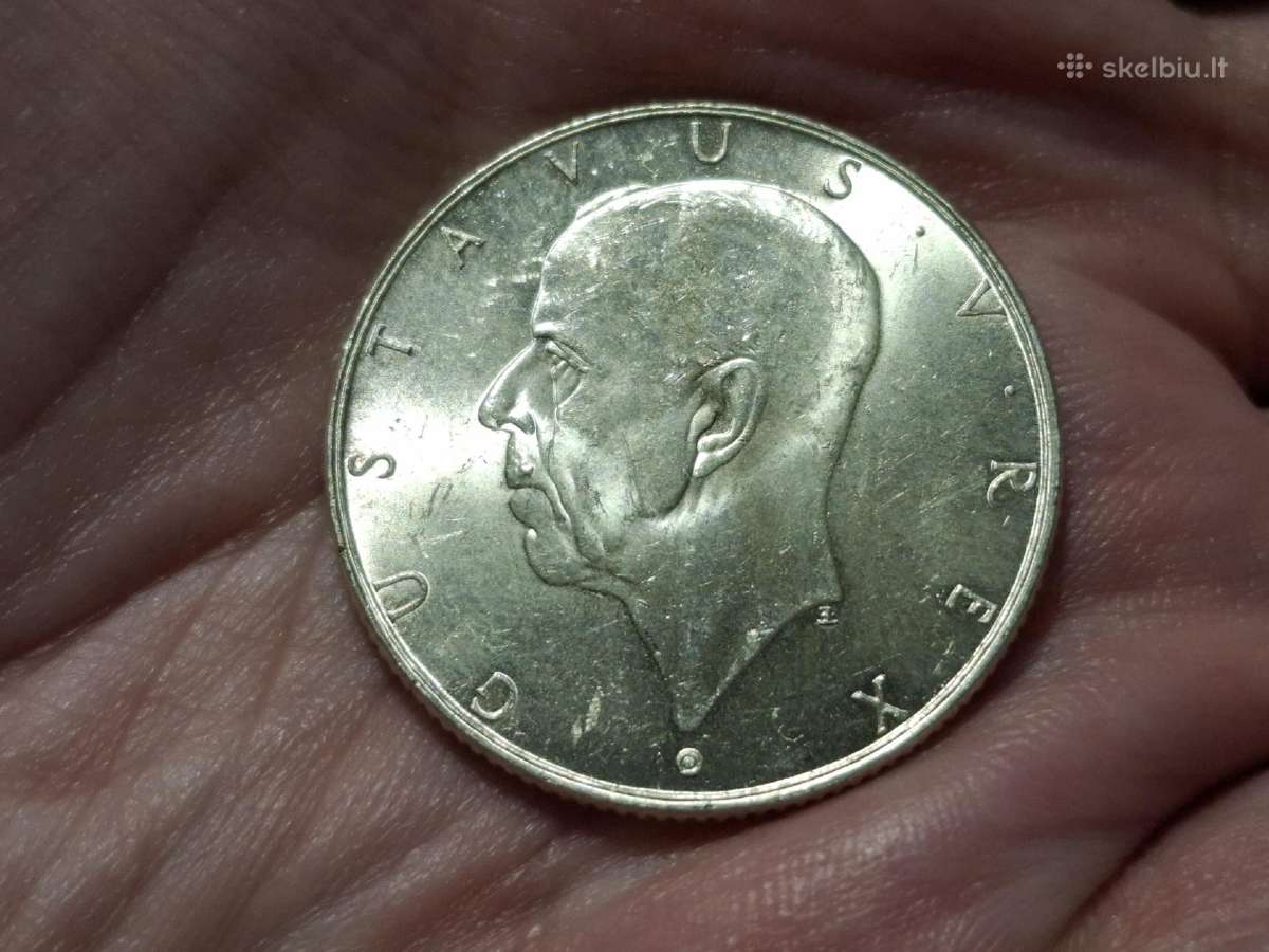 Švedija 2 kronos 1938 sidabras proginė - nuotraukos Nr. 2
