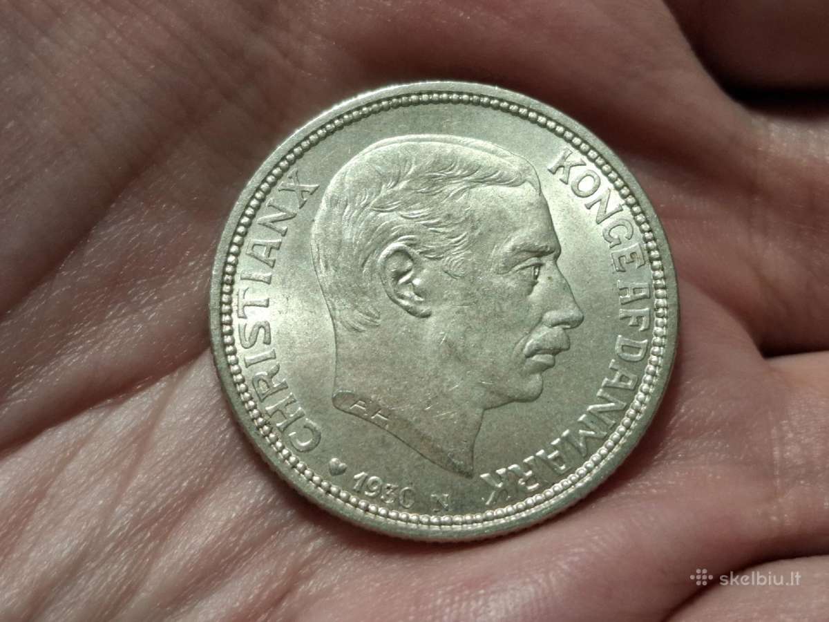 Danija 2 kronos 1930 sidabras proginė - nuotraukos Nr. 2