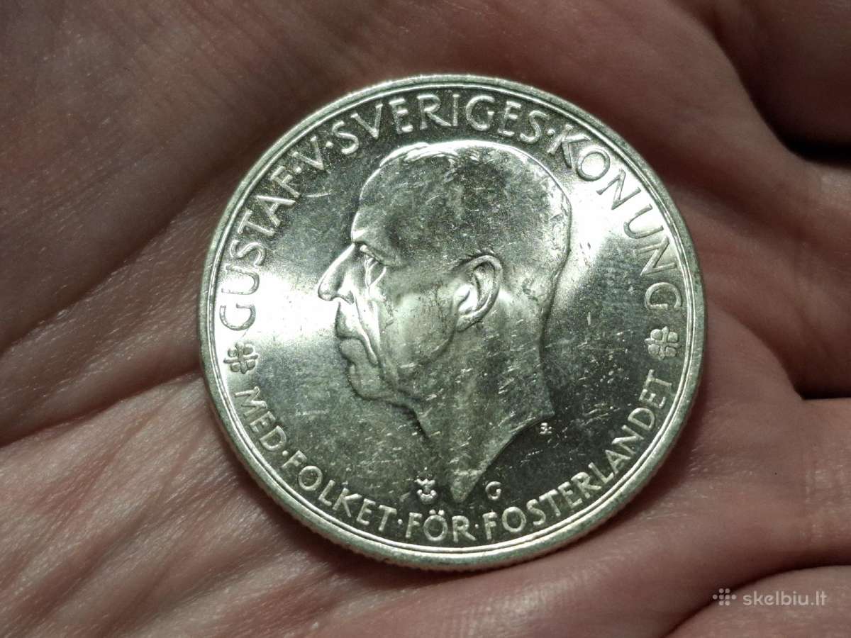 Švedija 5 kronos 1935 sidabras proginė - nuotraukos Nr. 2